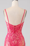 Sparkly Mermaid Fucsia Prom Dress con Paillettes