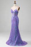 Mermaid Sparkly Corsetto Viola Prom Dress