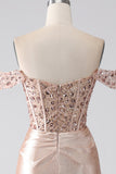 Sirena Champagne Corsetto Abito da ballo