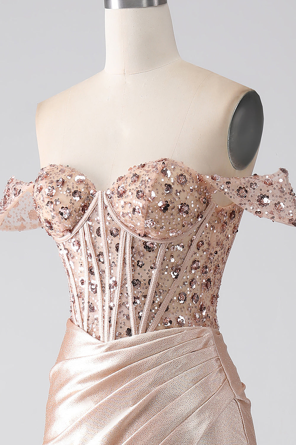 Sirena Champagne Corsetto Abito da ballo