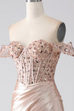 Sirena Champagne Corsetto Abito da ballo