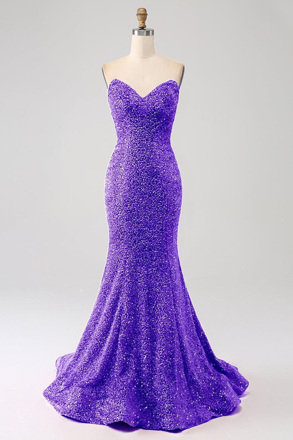 Arancione Sirena Sweetheart Sweep Train Abito da ballo con paillettes