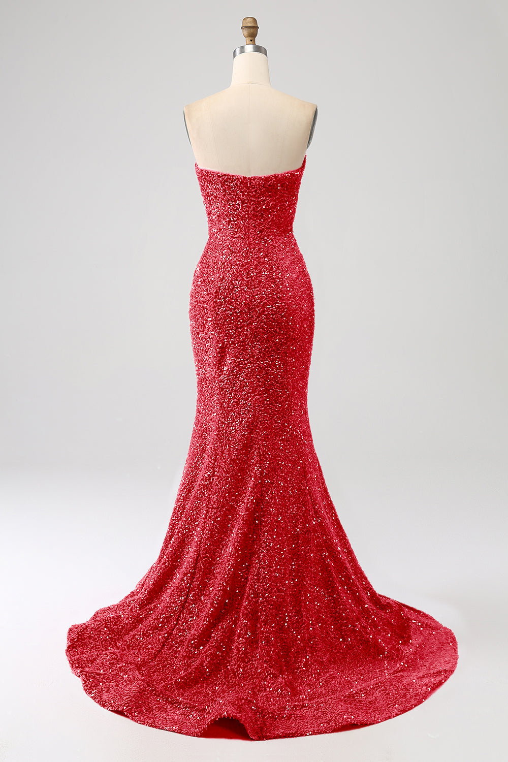 Arancione Sirena Sweetheart Sweep Train Abito da ballo con paillettes