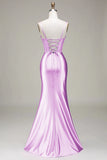 Verde scuro Sirena Spalline sottili Corsetto Abito da ballo con Split Front