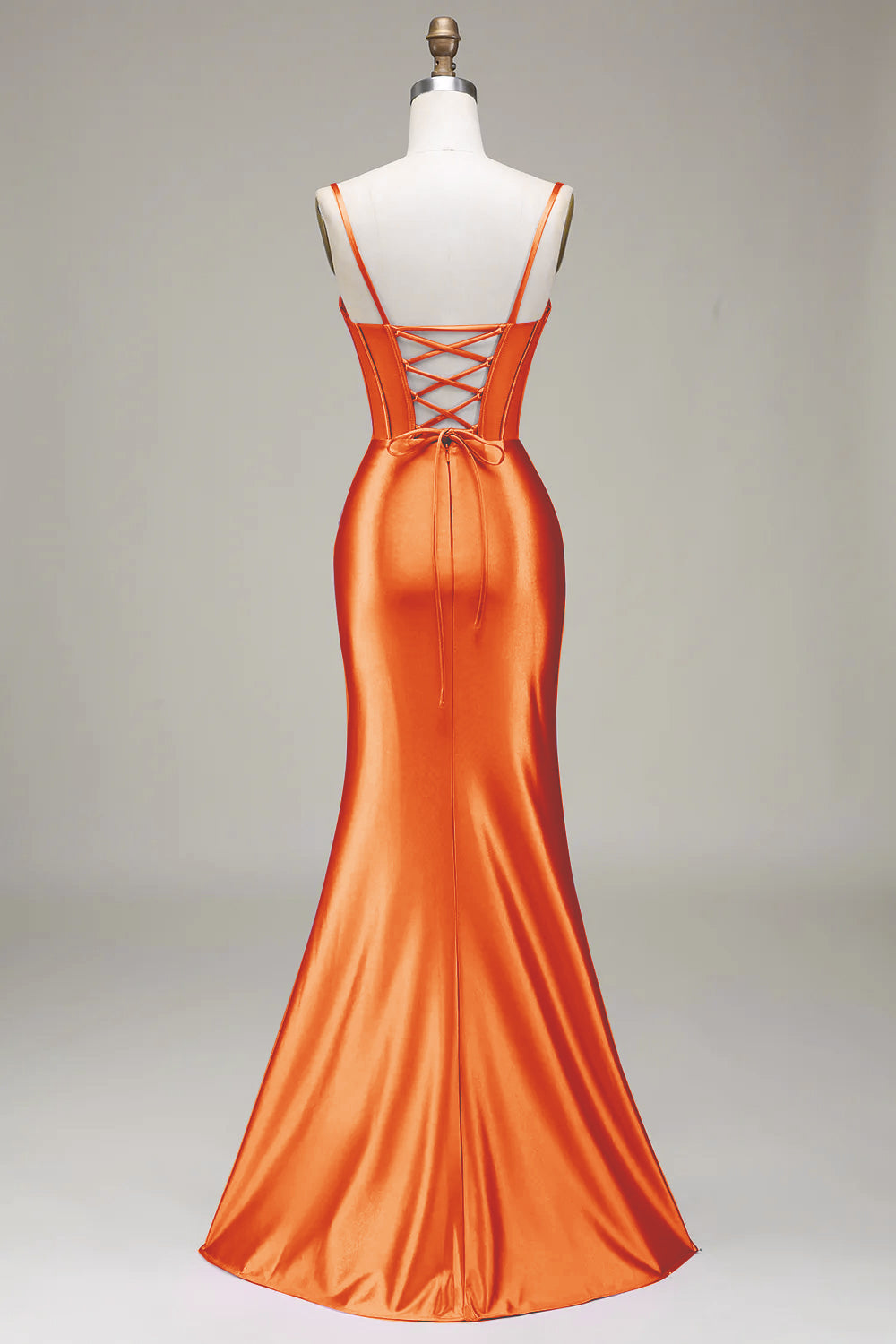 Verde scuro Sirena Spalline sottili Corsetto Abito da ballo con Split Front