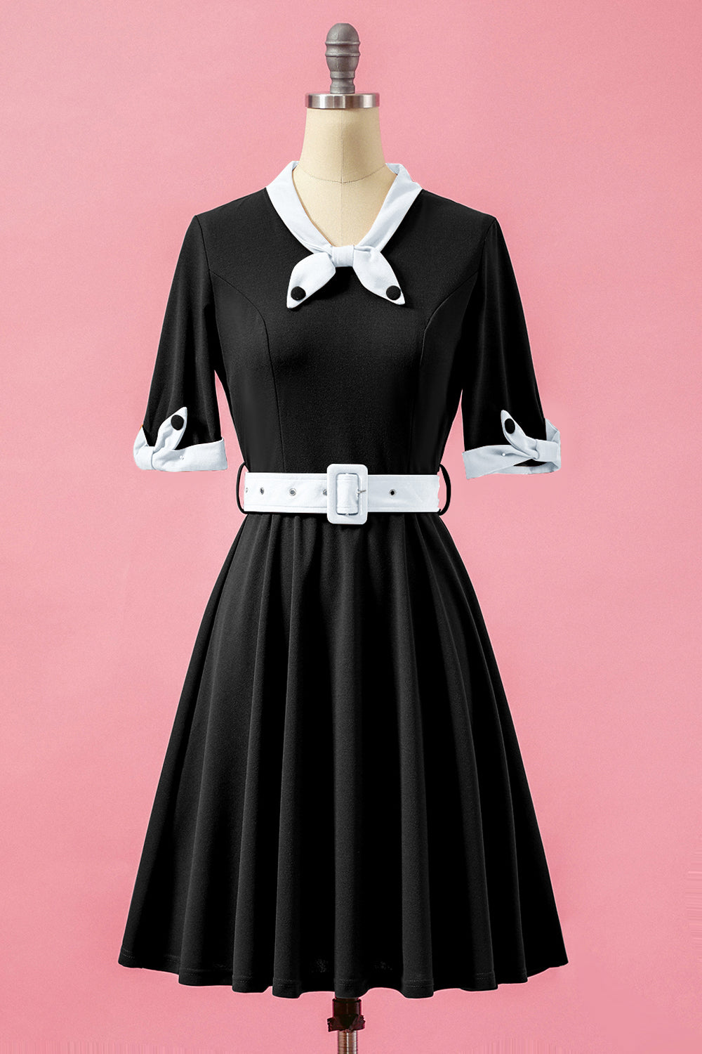 Verde Patchwork scollo a V swing Party Dress