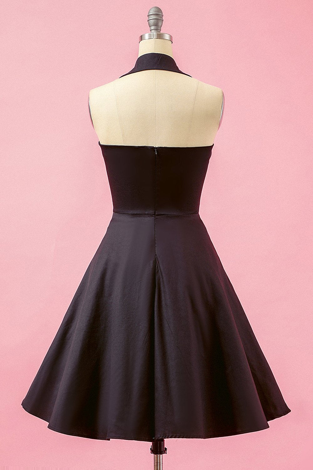 Nero Patchwork scollo a V swing Party Dress