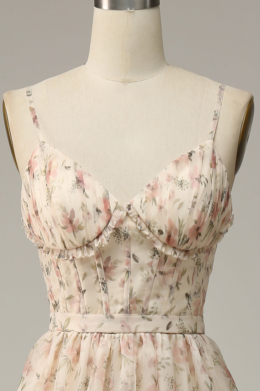 Albicocca A Line Print Prom Dress con spacco