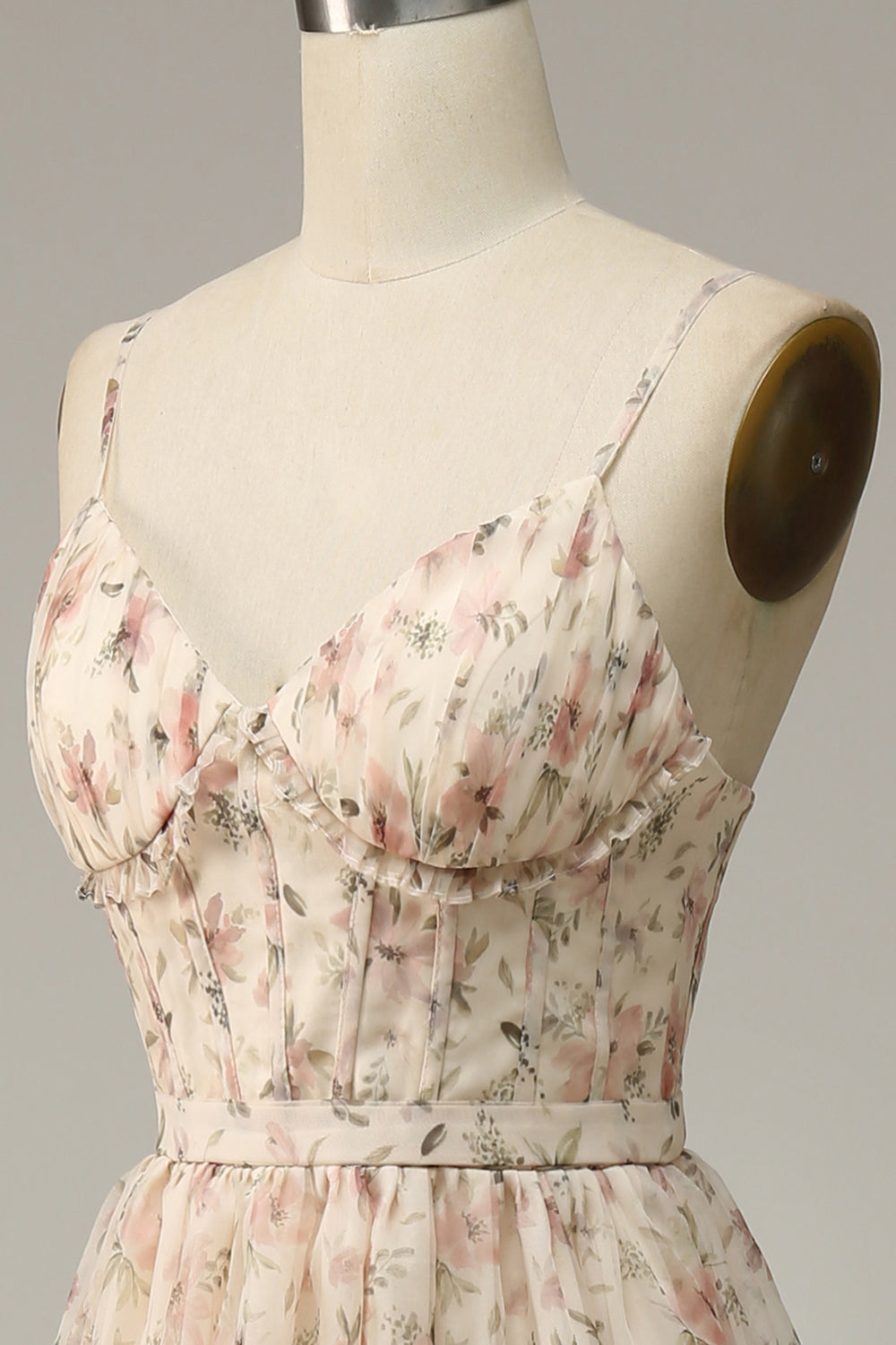 Albicocca A Line Print Prom Dress con spacco