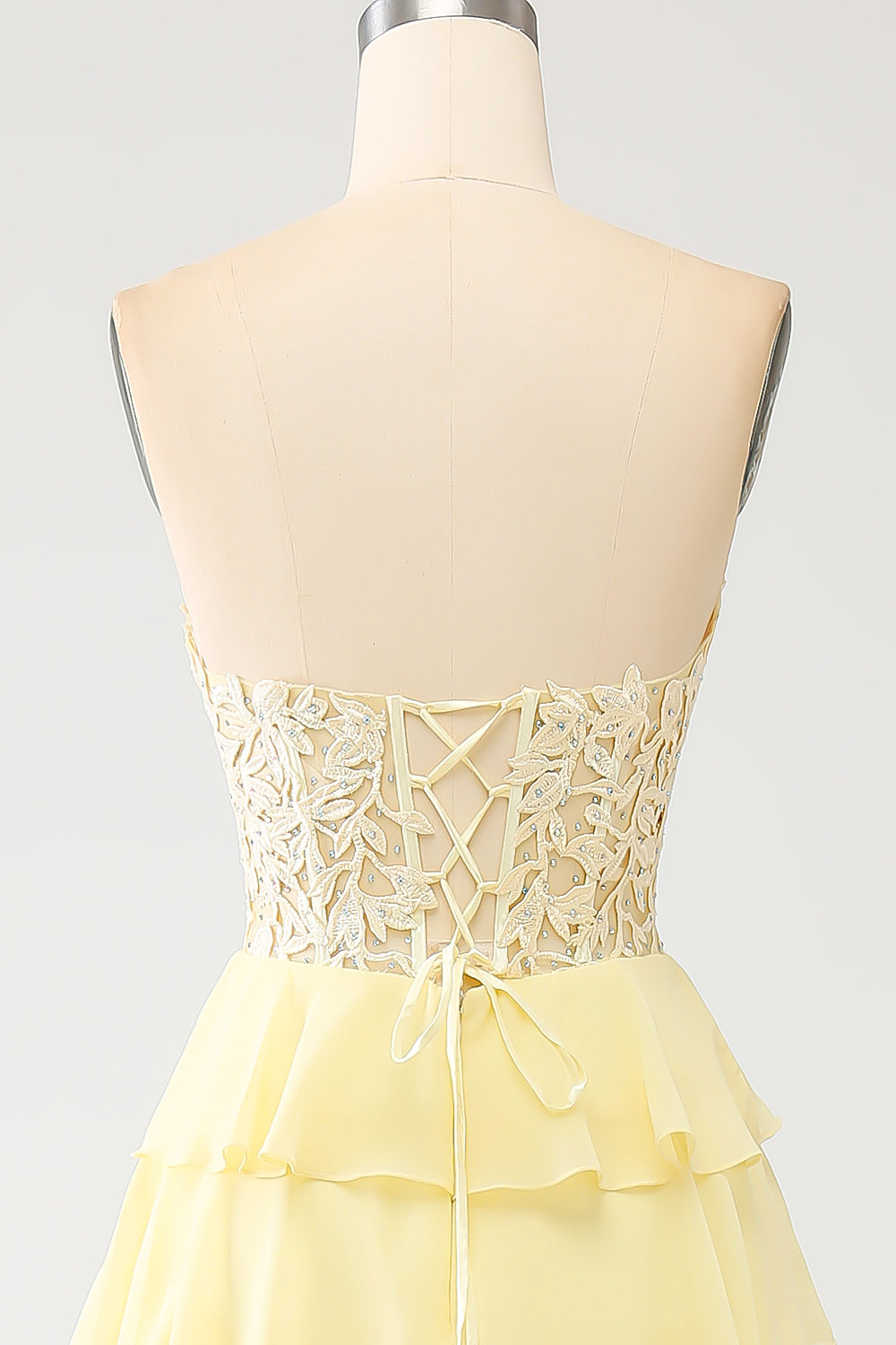 Giallo Sweetheart Tiered Prom Dress