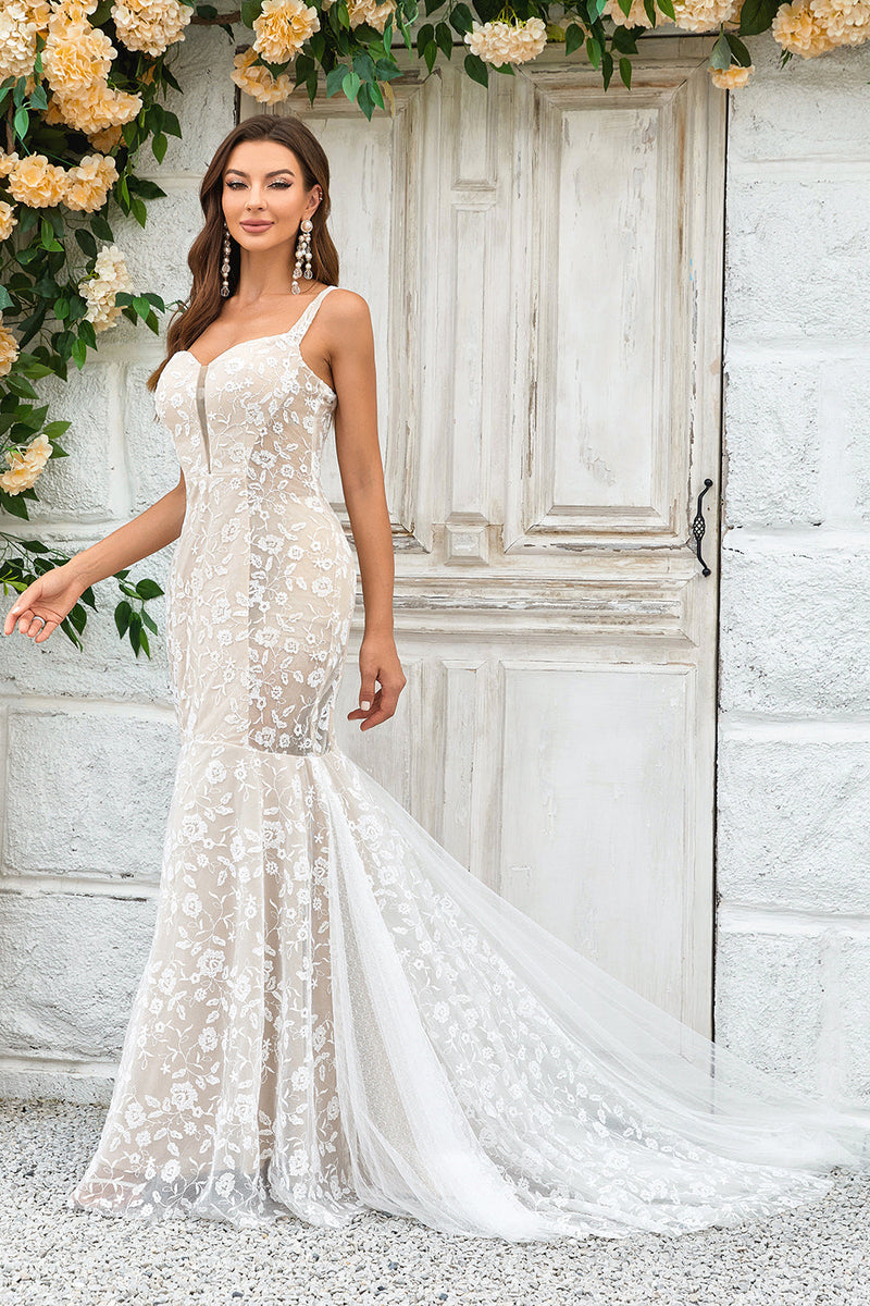 ZAPAKA Abito da sposa da donna con strascico avorio vestito da