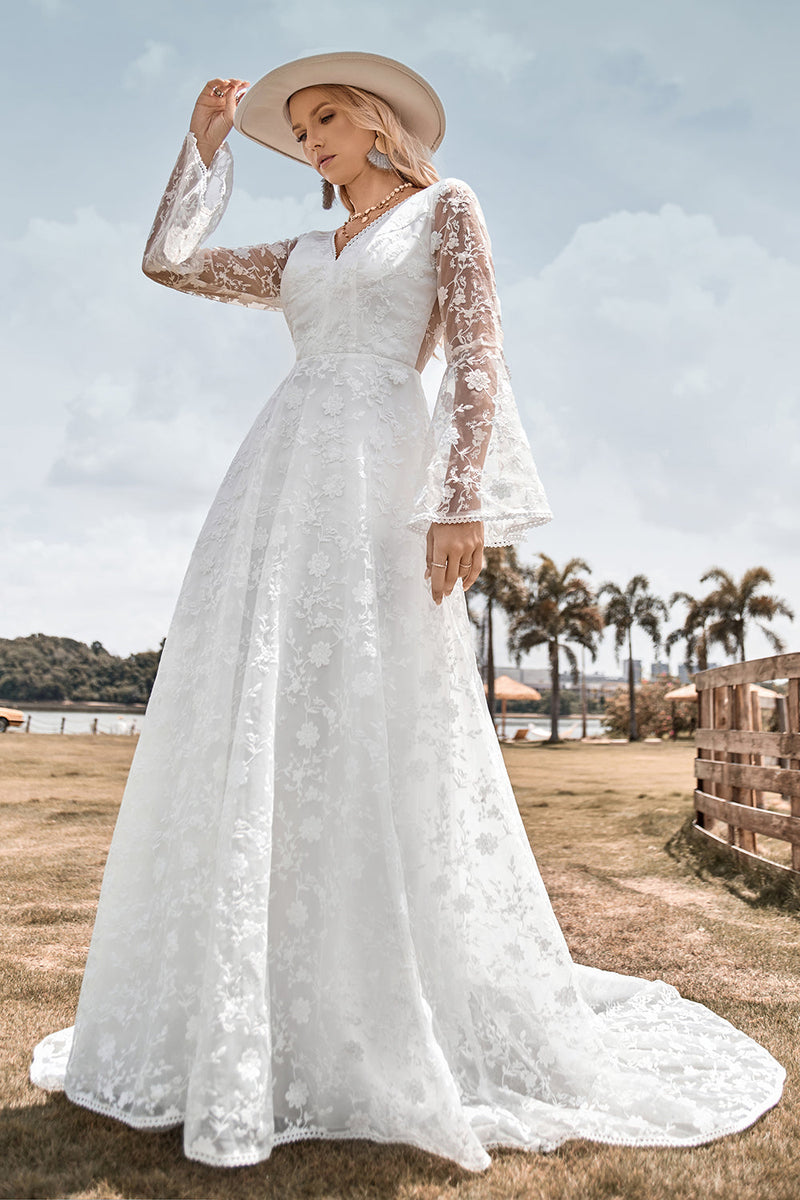 Zapaka Donne Abito da sposa in tulle bianco in pizzo Abito da