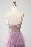 Malva A-Line Corsetto a balze abito lungo da ballo con appliques
