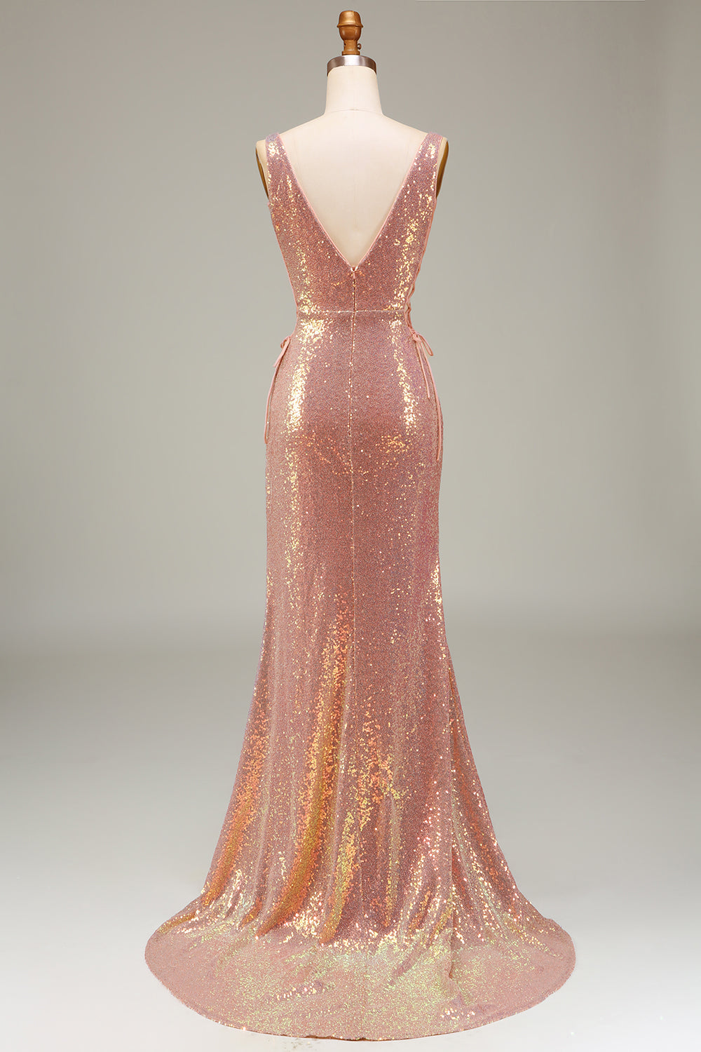 Sparkly Hot Pink Mermaid Prom Dress con fessura