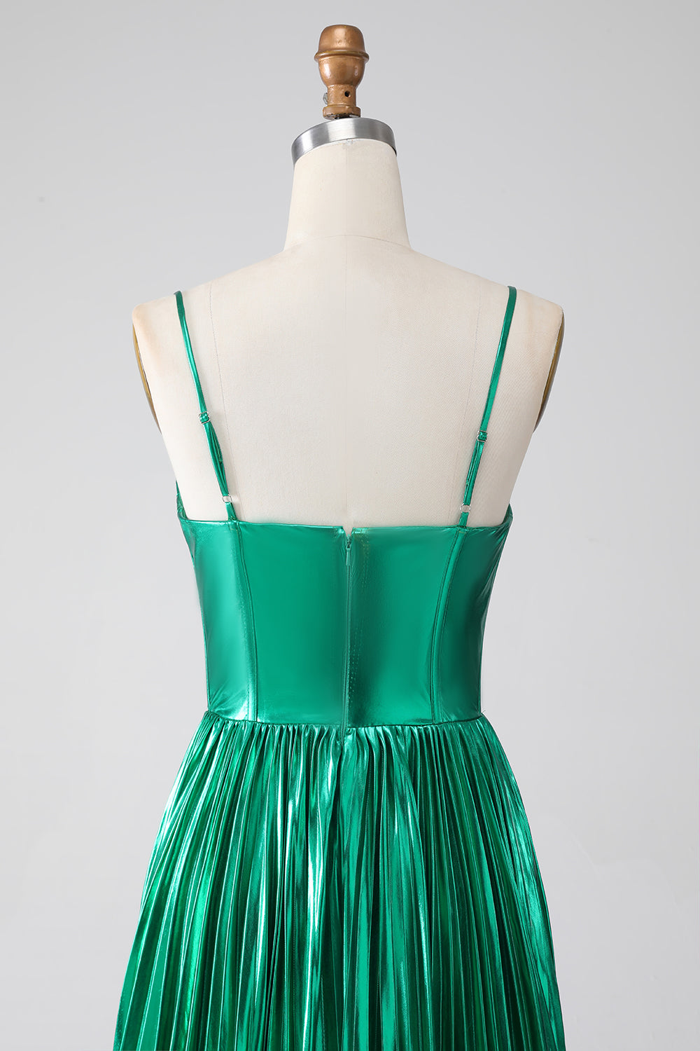 A-line Abito da ballo corsetto verde scuro con fessura