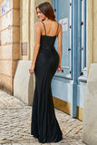 Mermaid perline abito da ballo nero con volant