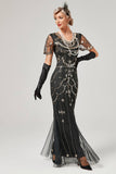 Paillettes Nero Abito Lungo 1920