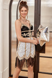 Bianco Paillettes Frange aderenti Homecoming Dress