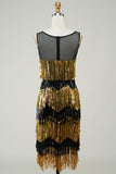 Abito Gatsby Flapper con frange dorate con paillettes