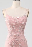 Mermiad Blush Spaghetti Straps Abito da ballo con applicazioni