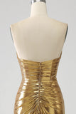 Golden Mermaid Abito da ballo lungo senza spalline con fessura