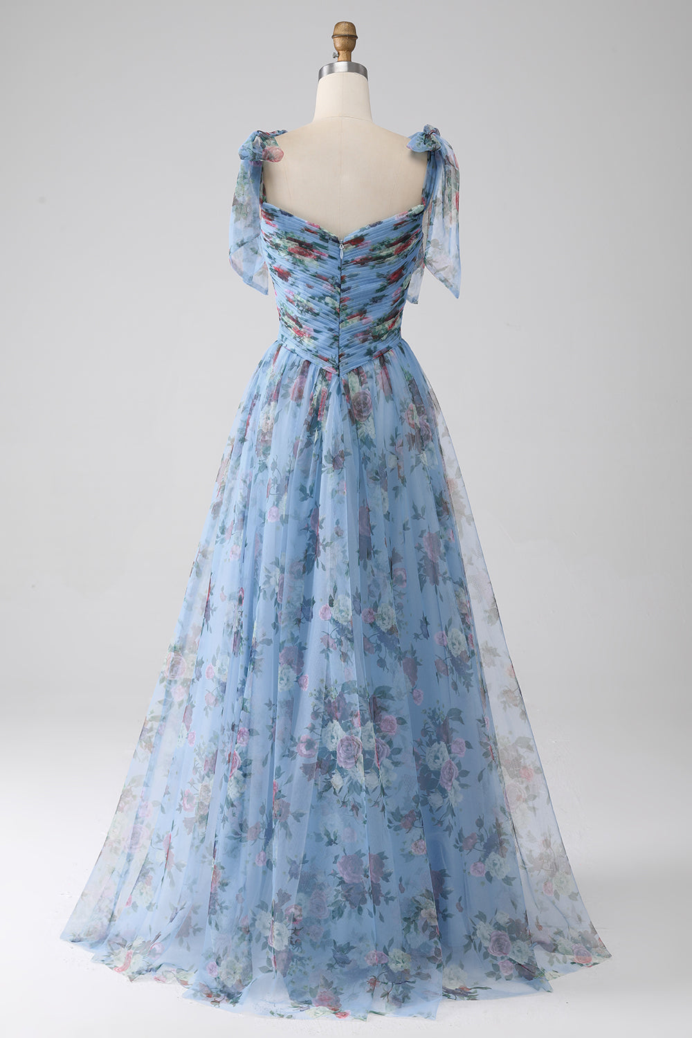 A-Line Lavanda Stampato Spalline Regolabili Abito Lungo Prom