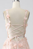 Blush A-Line Spaghetti Straps Abito lungo da ballo con applicazioni