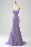 Sparkly Mermaid Lilla Abito Lungo Prom
