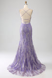 Sparkly Mermaid Lilla Abito Lungo Prom
