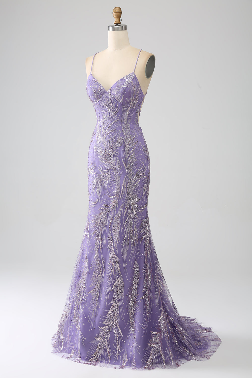 Sparkly Mermaid Lilla Abito Lungo Prom