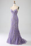 Sparkly Mermaid Lilla Abito Lungo Prom