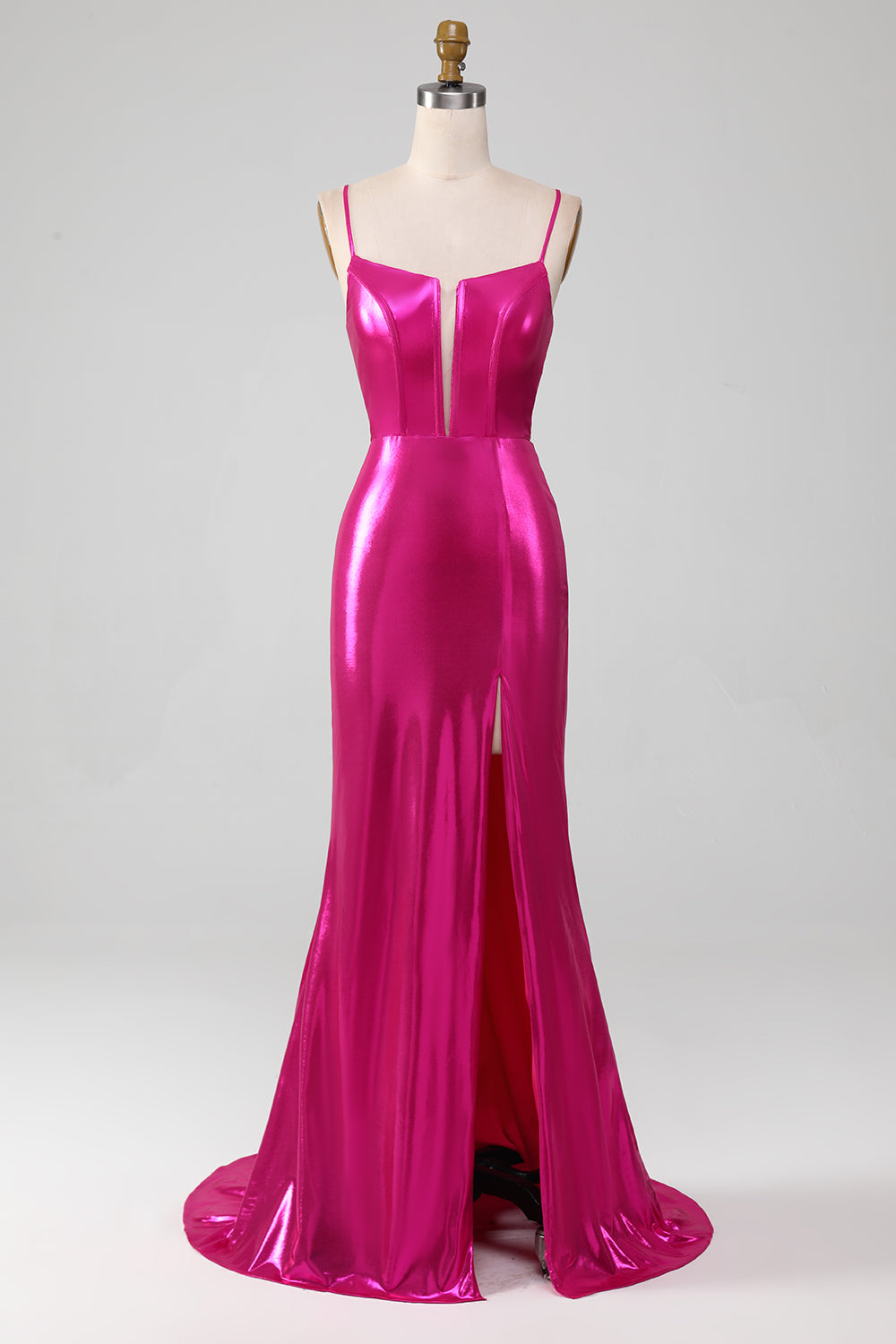 Sparkly Hot Pink Sirena Semplice Prom Dress con fessura