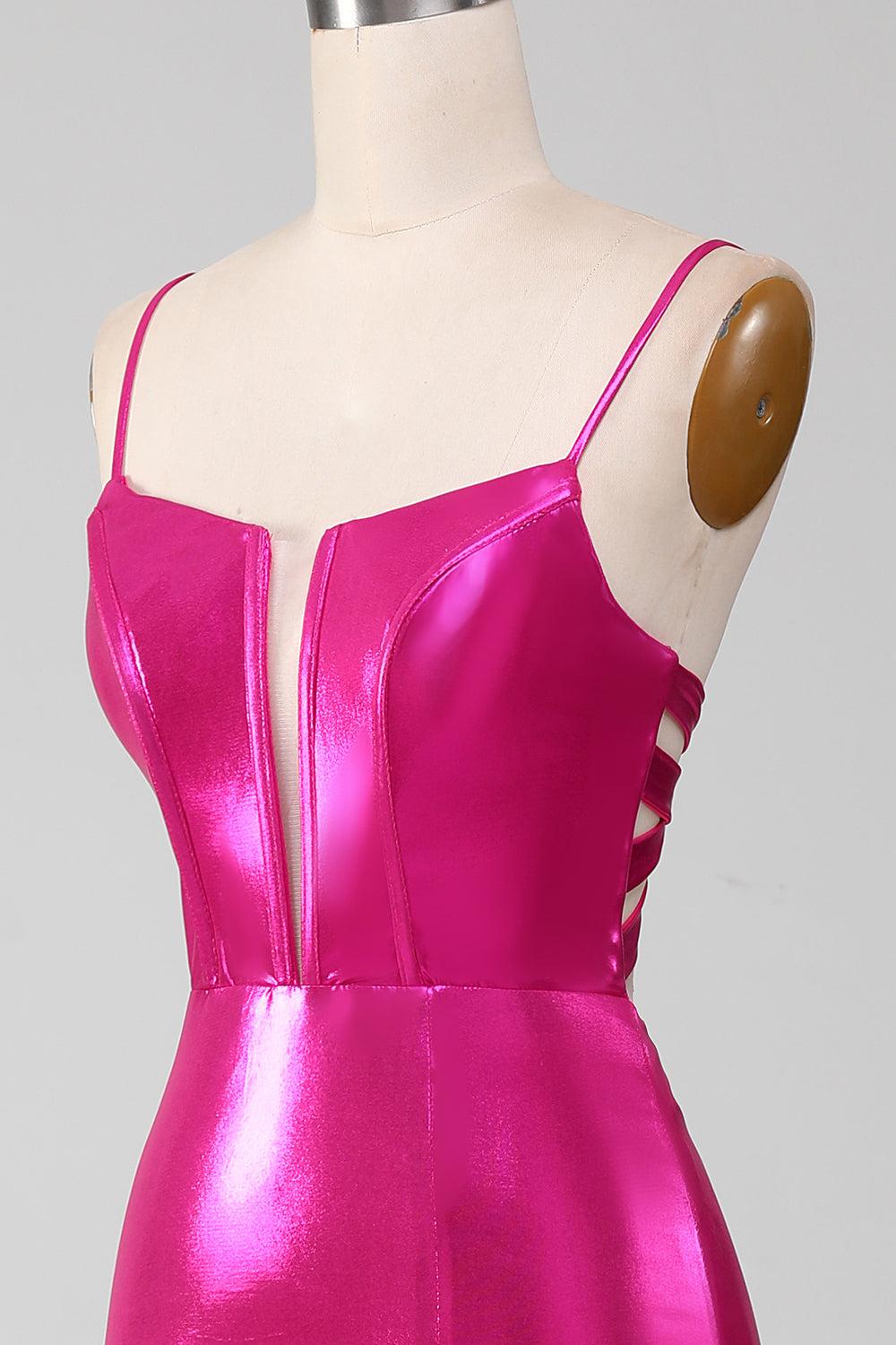 Sparkly Hot Pink Sirena Semplice Prom Dress con fessura