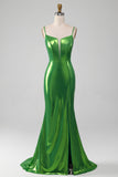 Sparkly Hot Pink Sirena Semplice Prom Dress con fessura