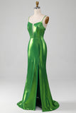 Sparkly Hot Pink Sirena Semplice Prom Dress con fessura