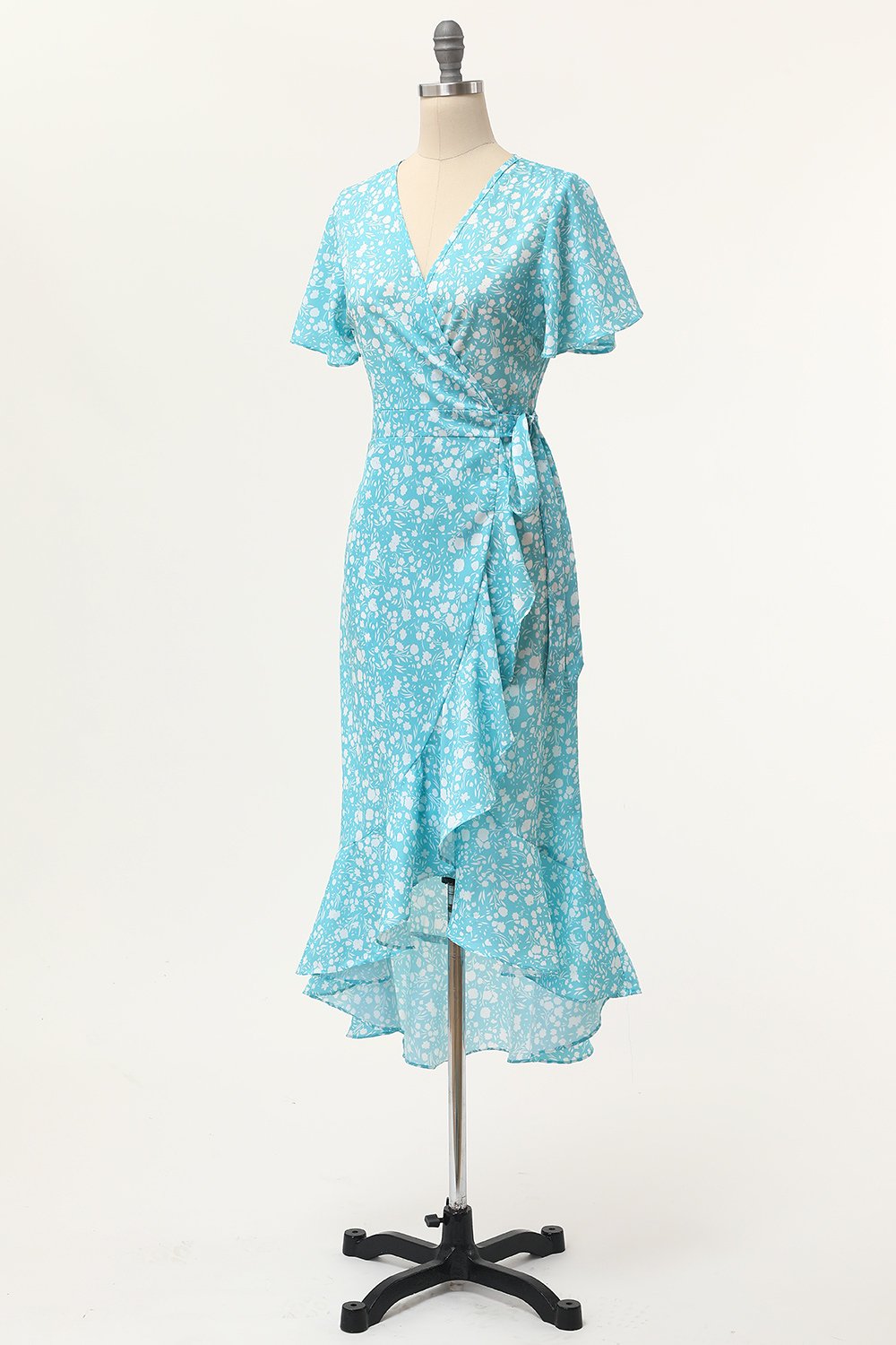 Estate Borgogna Stampa Wrap Dress Casual