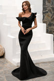 Una spalla Sirena Borgogna Prom Dress