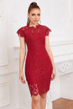 Abito in pizzo bodycon rosso
