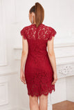 Abito in pizzo bodycon rosso