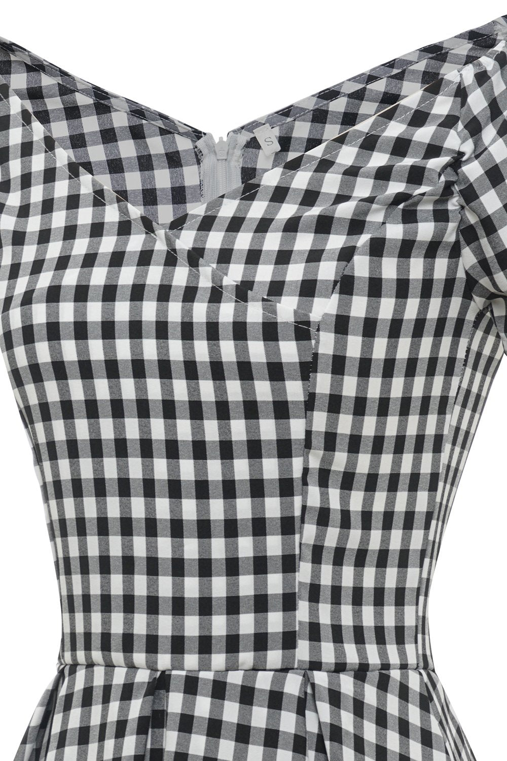 Abito a quadri in bianco e nero vintage anni 1950