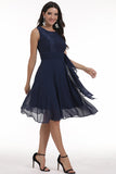 Abito da sposa in pizzo navy con volant