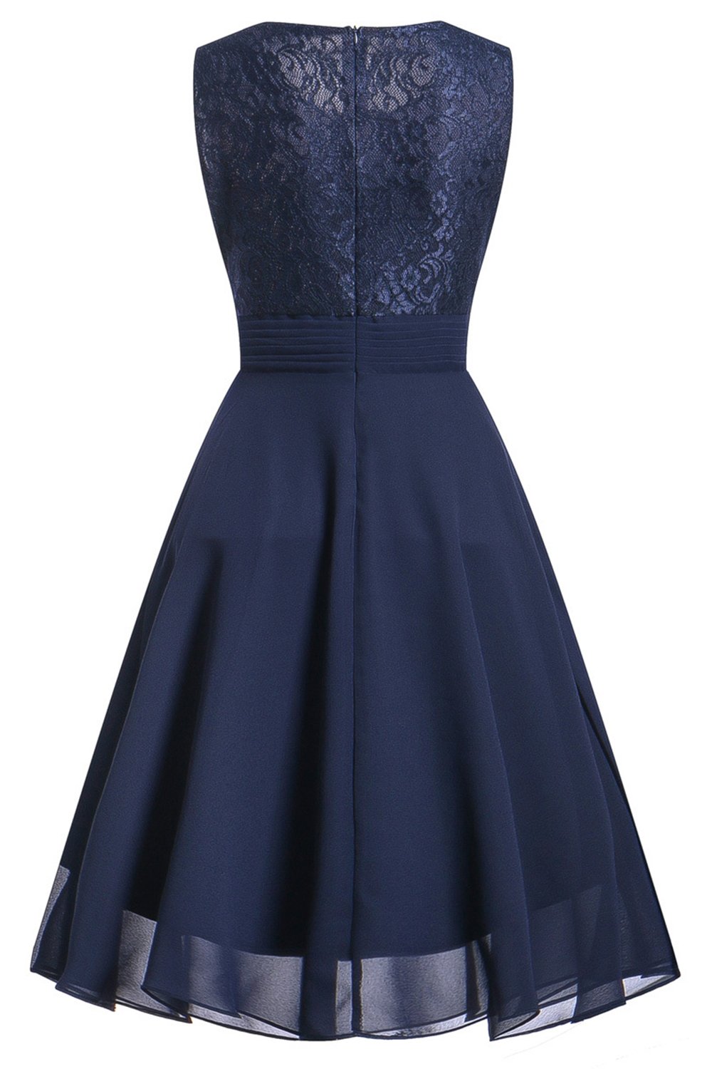 Abito da sposa in pizzo navy con volant