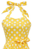 Halter Blue Polka Dots Abito anni 50