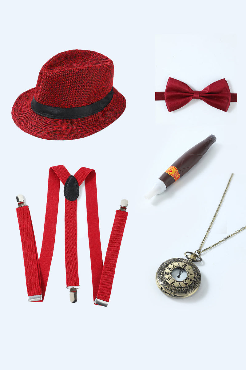 ZAPAKA Red 1920s Set di accessori per uomo – zapakait