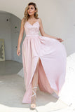 Blush Paillettes Prom Abito con spacco