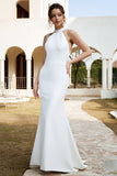 Abito da sposa bianco Mermaid Halter Open Back