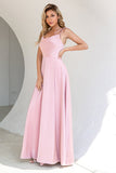 Blush Spaghetti Straps Abito Lungo Prom con Spacco