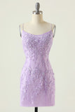 Viola Backless Bodycon Homecoming Dress Con Appliques