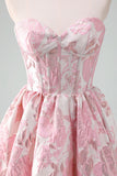 Corsetto blu A Line Sweetheart Abito Da Cocktail