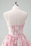 Corsetto blu A Line Sweetheart Abito Da Cocktail